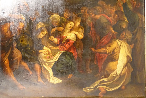 HSC Tableau école Flamande Assomption Vierge Marie Apôtres Anges XVIIème