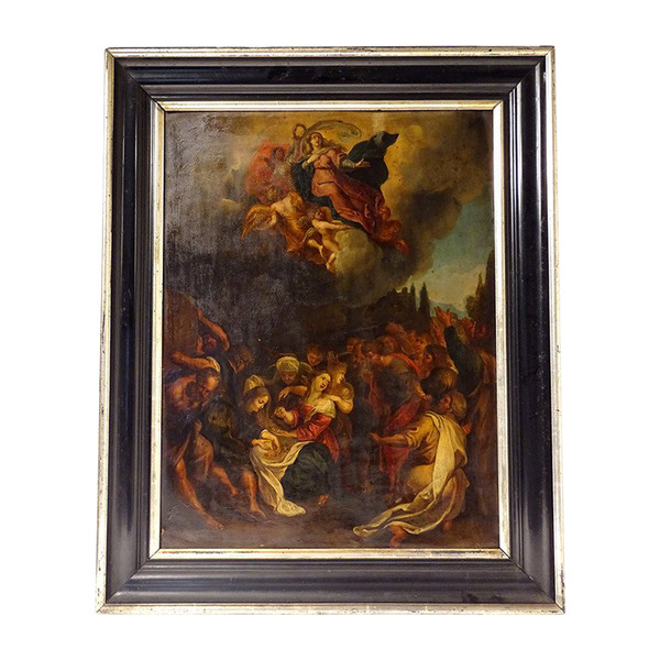 HSC Tableau école Flamande Assomption Vierge Marie Apôtres Anges XVIIème