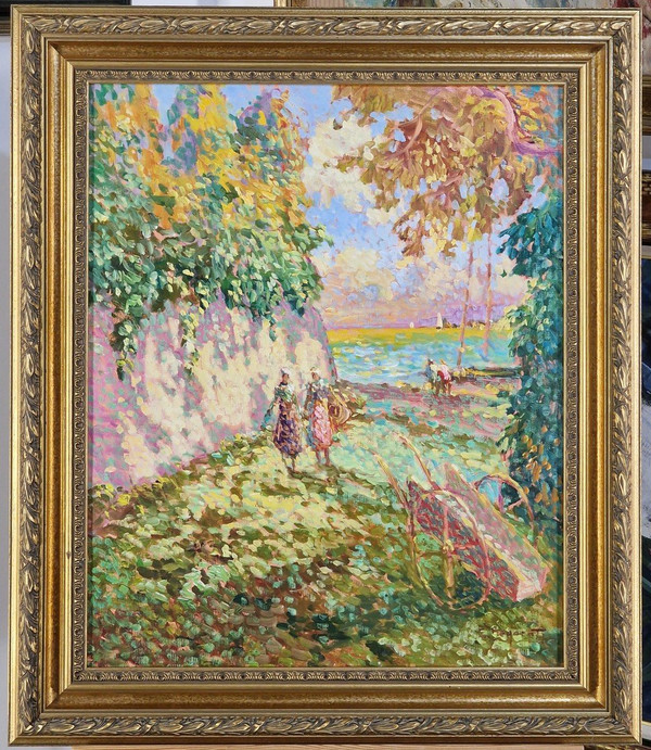 Eugène BEGARAT (geb. 1943) Original Öl/Leinwand, signiert – Meer, Provence, Impressionismus, Boot