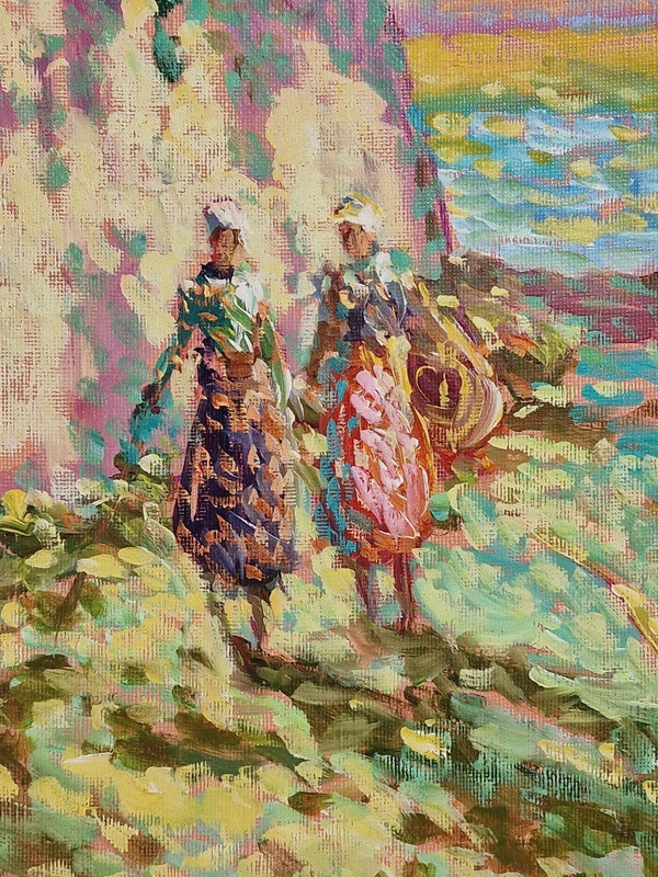 Eugène BEGARAT (geb. 1943) Original Öl/Leinwand, signiert – Meer, Provence, Impressionismus, Boot