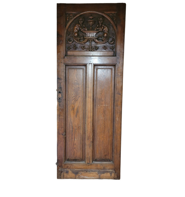 Beautiful solid wood door carved by Louis Joubert