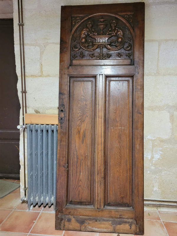 Beautiful solid wood door carved by Louis Joubert