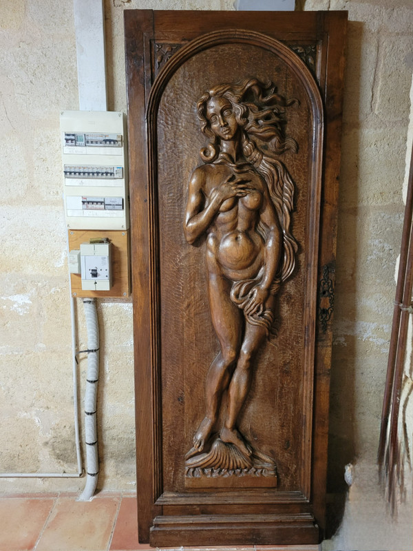 Beautiful solid wood door carved by Louis Joubert