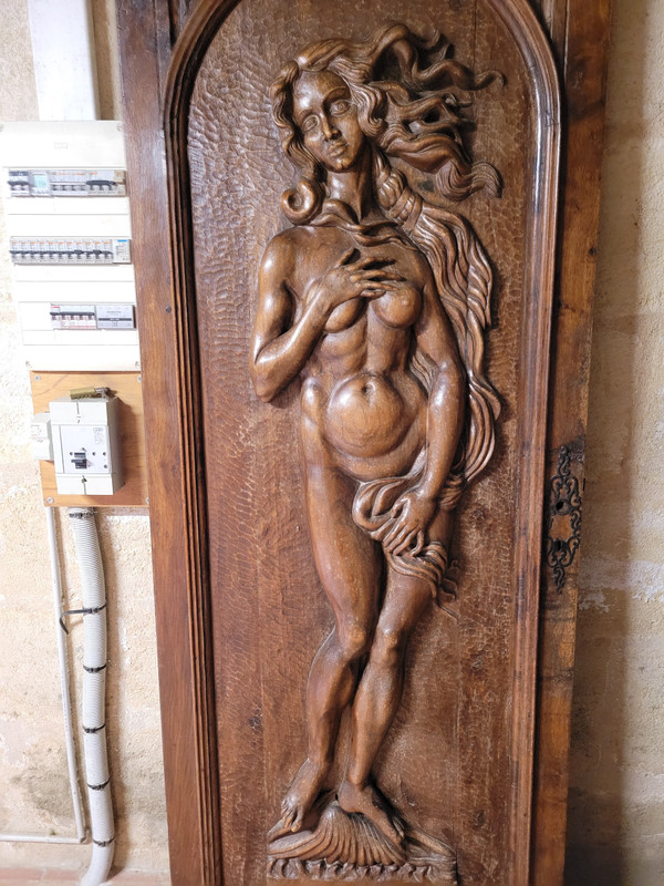 Beautiful solid wood door carved by Louis Joubert