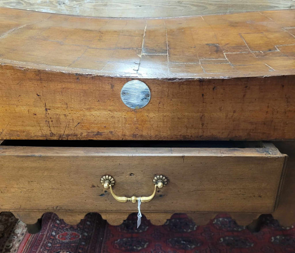 Butcher's block in beech with wooden top opens with a large drawer early 20th century