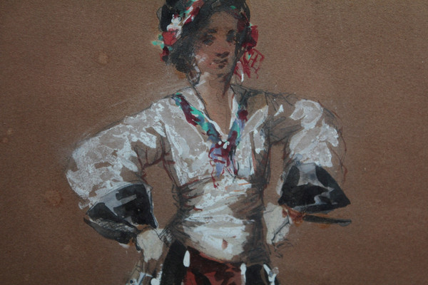 Study of oriental costume' by Hippolyte Ballue (1820-1867)