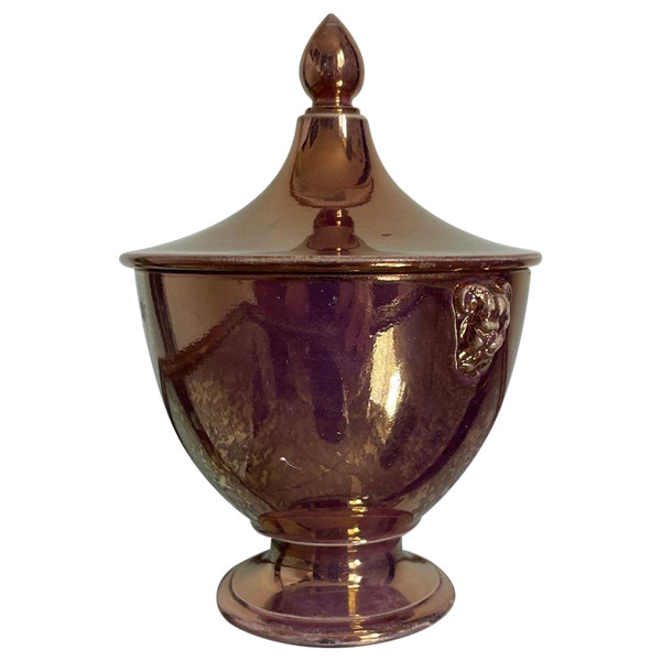 Sarreguemines, circa 1830 - Burgos sugar bowl - porphyry-style earthenware