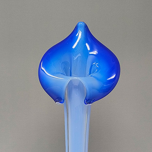 1960 Stupefacente vaso Jack in the Pulpit "Calla Lily" in vetro di Murano