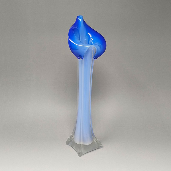 1960 Stupefacente vaso Jack in the Pulpit "Calla Lily" in vetro di Murano