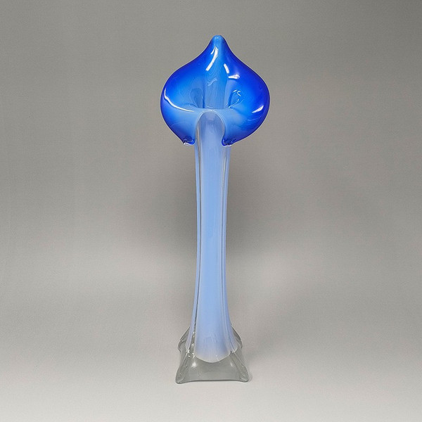 1960 Stupefacente vaso Jack in the Pulpit "Calla Lily" in vetro di Murano