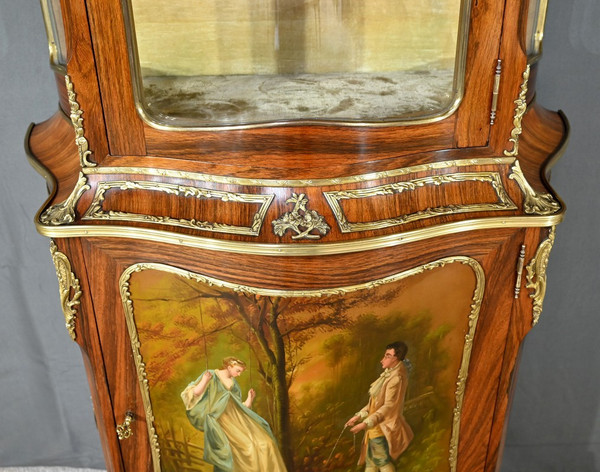 Rosewood display cabinet, Napoleon III period, Louis XV/Louis XVI style - Mid-19th century