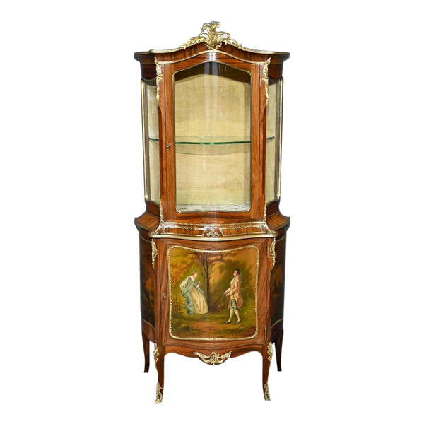 Rosewood display cabinet, Napoleon III period, Louis XV/Louis XVI style - Mid-19th century