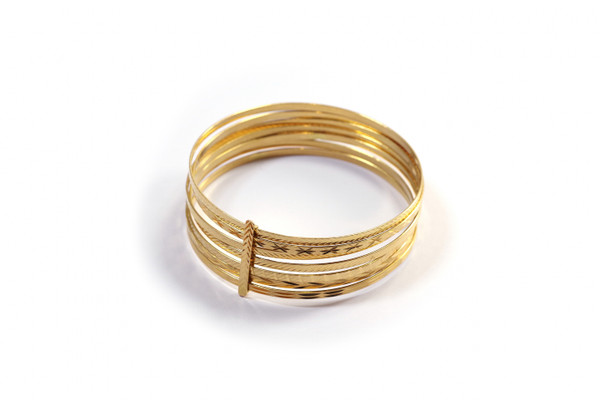 Gold semainier bracelet in gold 18k, vintage bracelet, bangle bracelet, pre-owned jewelry, geometric