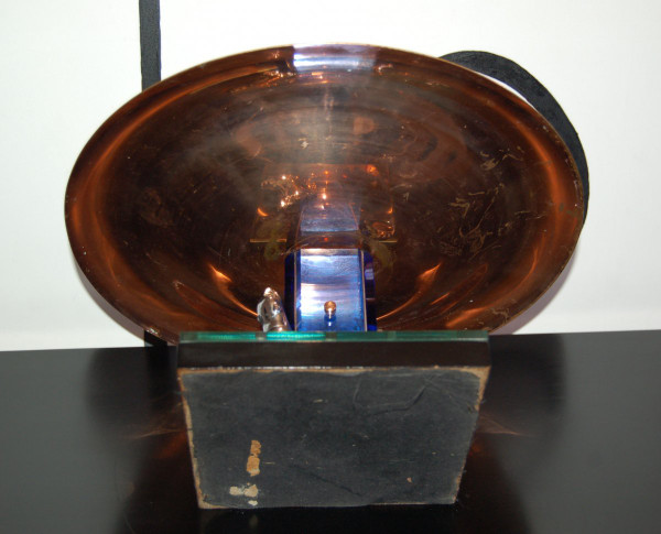 Art Deco Bronze And Murano Tinted Glass Centerpiece