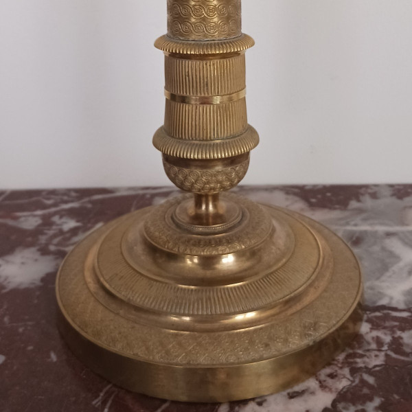 France, Restoration period - large candlestick, ormolu torch