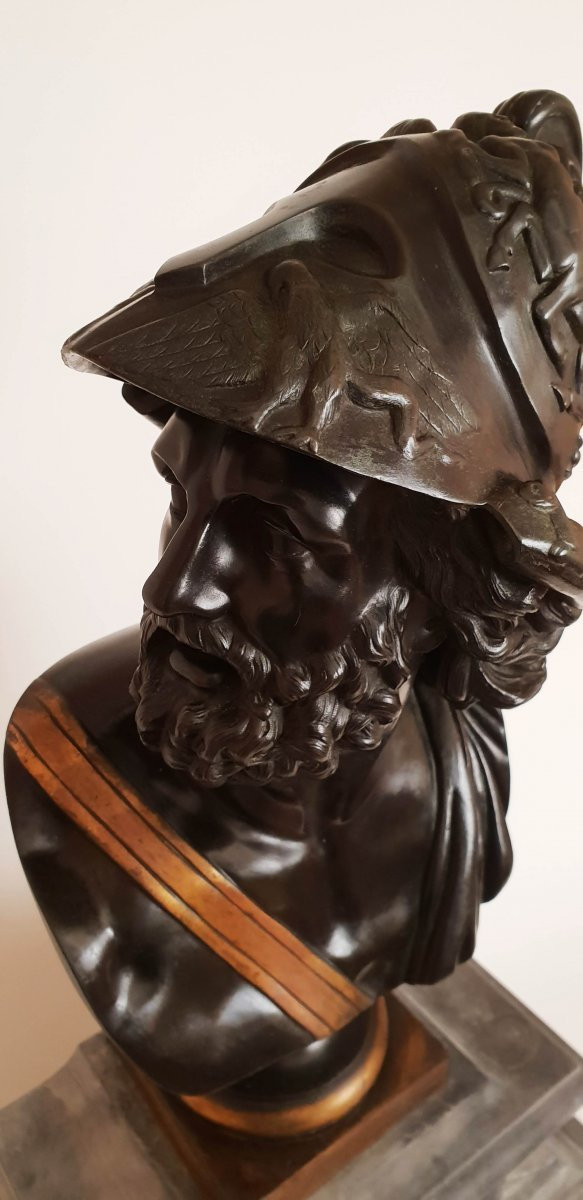 Bust of Menelaus King of Sparta Bronze from Antique