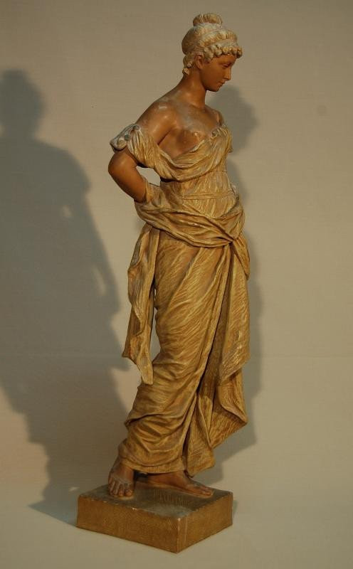 Goldscheider Large Sculpture Woman Dressed in Antique Drape