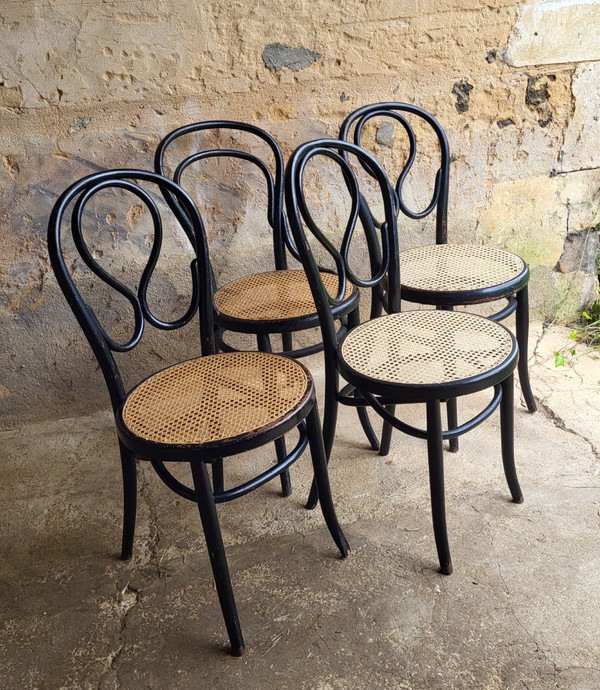 4 Art Nouveau bentwood chairs