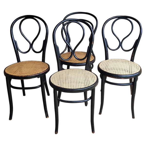 4 Art Nouveau bentwood chairs