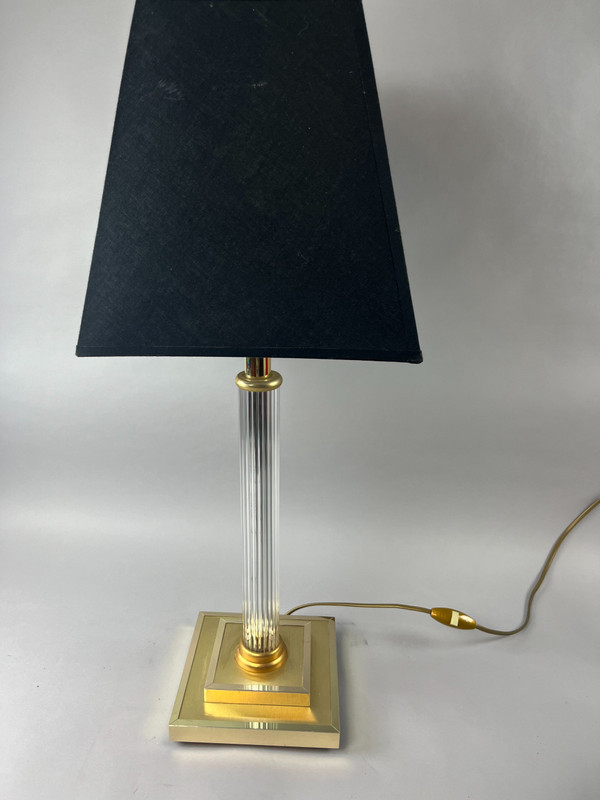 Brass & glass table lamp