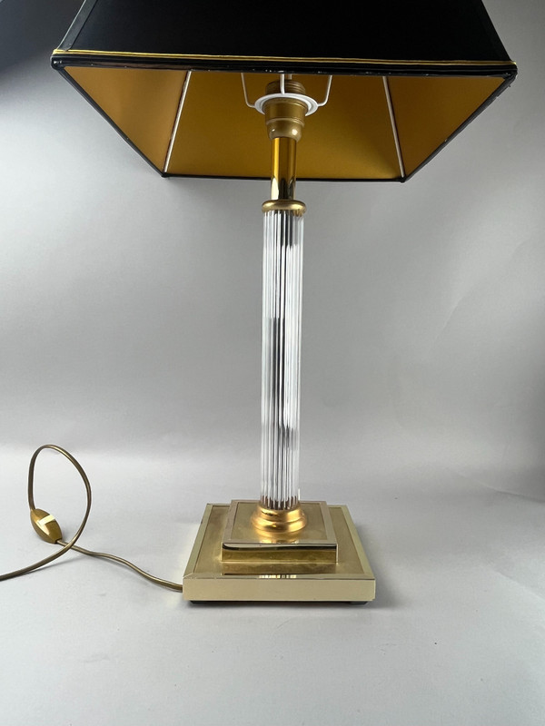 Brass & glass table lamp