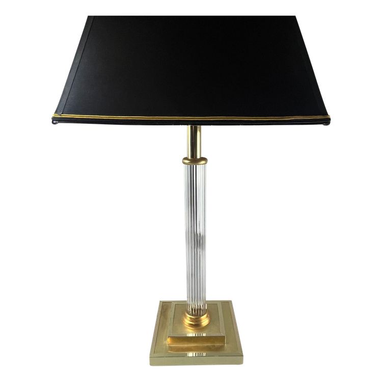 Brass & glass table lamp