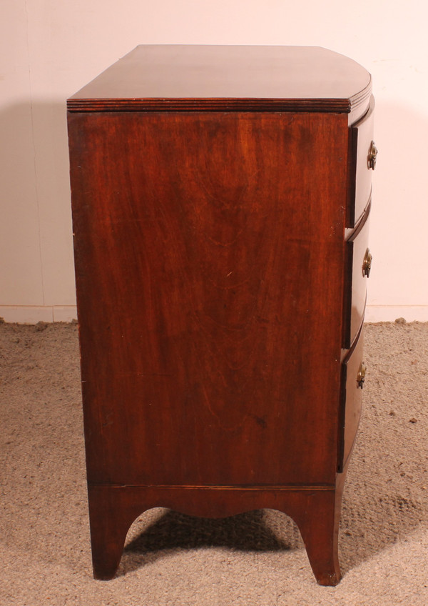 Small Bowfront Mahogany Chest Of Drawers Regency Period