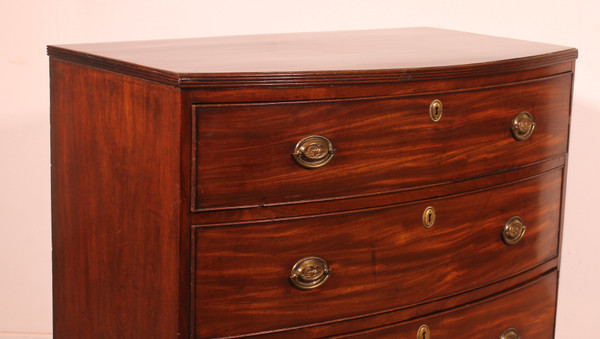 Small Bowfront Mahogany Chest Of Drawers Regency Period