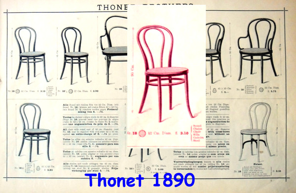 Chaise Thonet N° 18 teinte acajou, cannage neuf, 1890