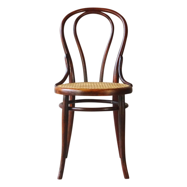 Chaise Thonet N° 18 teinte acajou, cannage neuf, 1890