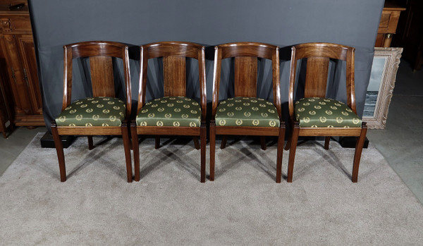 Suite of 4 Mahogany "Gondole" Chairs, Return from Egypt - Mid 20th century