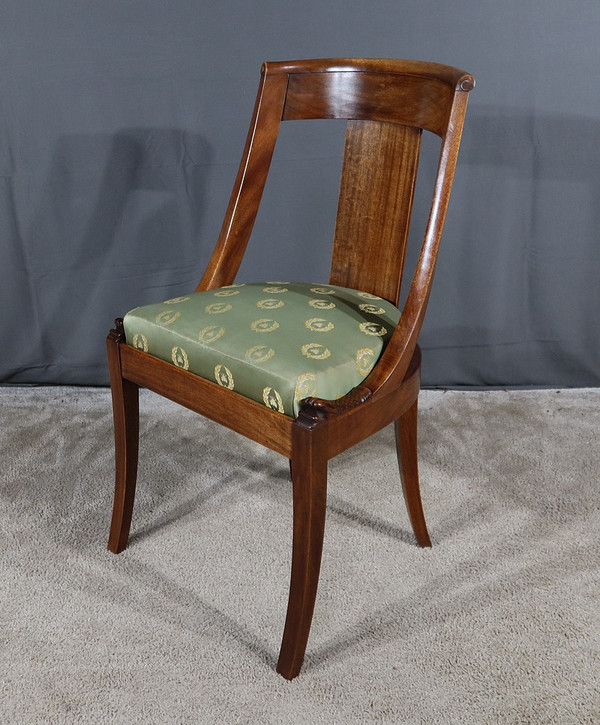 Suite of 4 Mahogany "Gondole" Chairs, Return from Egypt - Mid 20th century