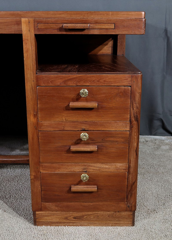 Art Deco teak and mahogany desk, Pondicherry - 1930