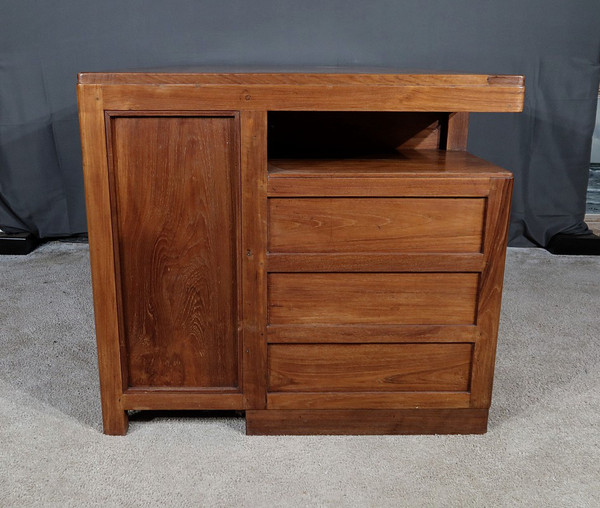 Art Deco teak and mahogany desk, Pondicherry - 1930