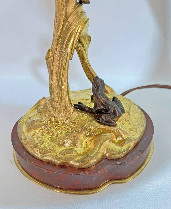 Lampe aus vergoldeter und patinierter Bronze Auguste Delafontaine (1813-1892)