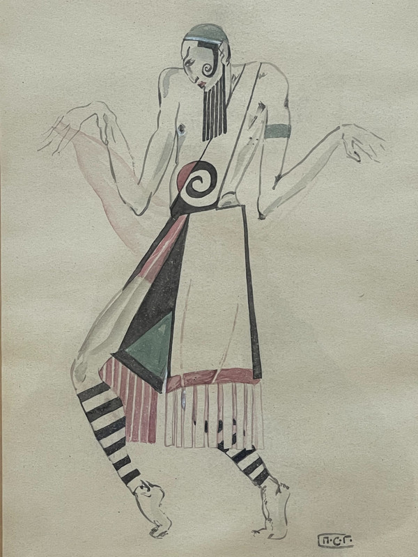 Peter Stepanovic GALADZEV (1900-1971), paire de dessins de danseurs