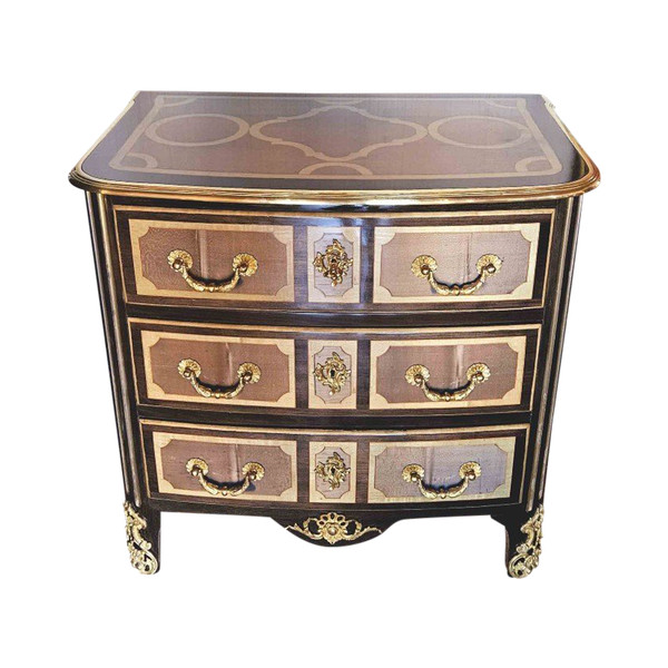 Small St Louis XIV curved chest of drawers Maison Jansen