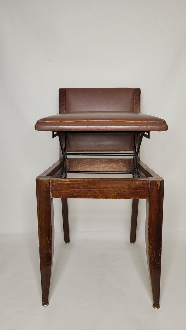 Chaise / Tabouret de piano des années 50