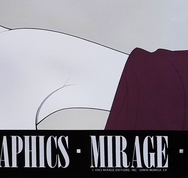 Poster artistico originale degli anni '80 di Patrick Nagel "Occhiali da sole laminati argento".