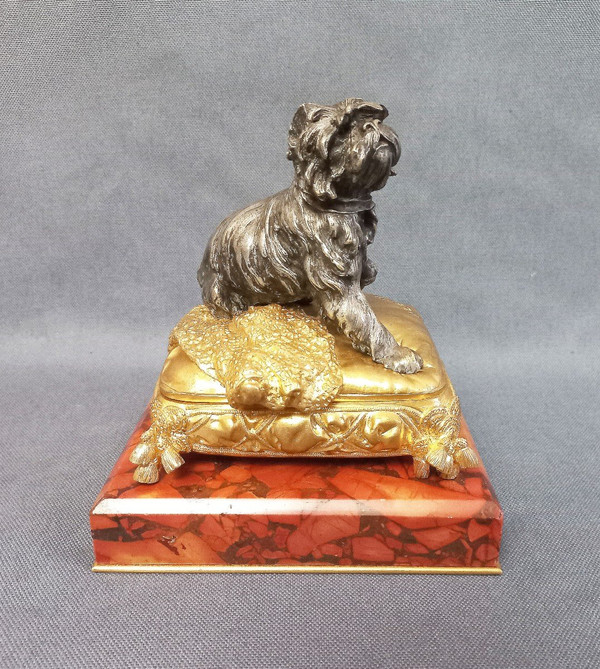 P Lecourtier Silver Bronze And Gilt Bronze Jewelry Box