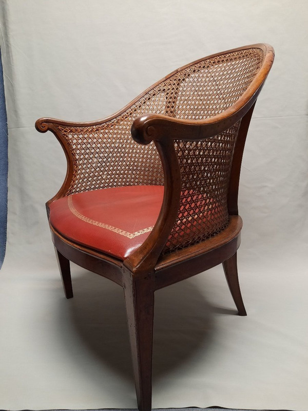 18th Century Dutch Office Chair Leather Seat