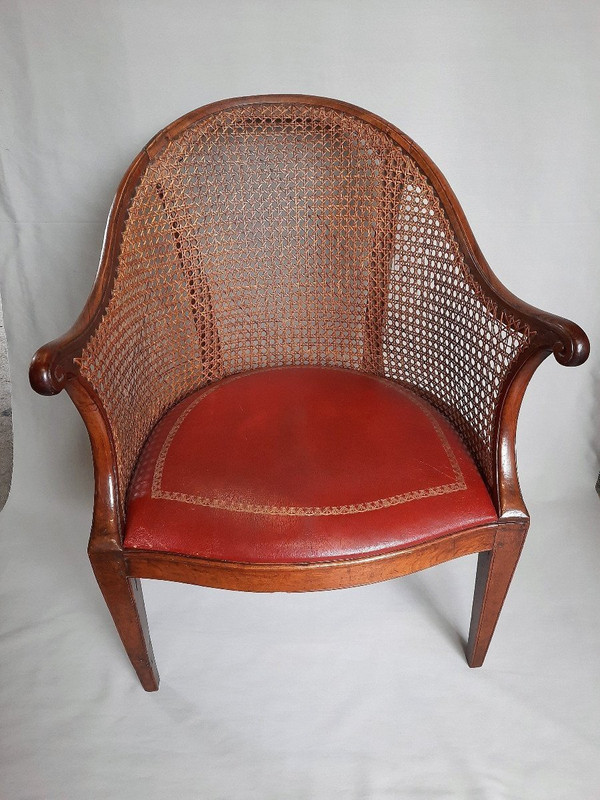 18th Century Dutch Office Chair Leather Seat