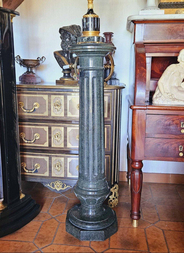 Green Marble Column, Italy, 19th Century