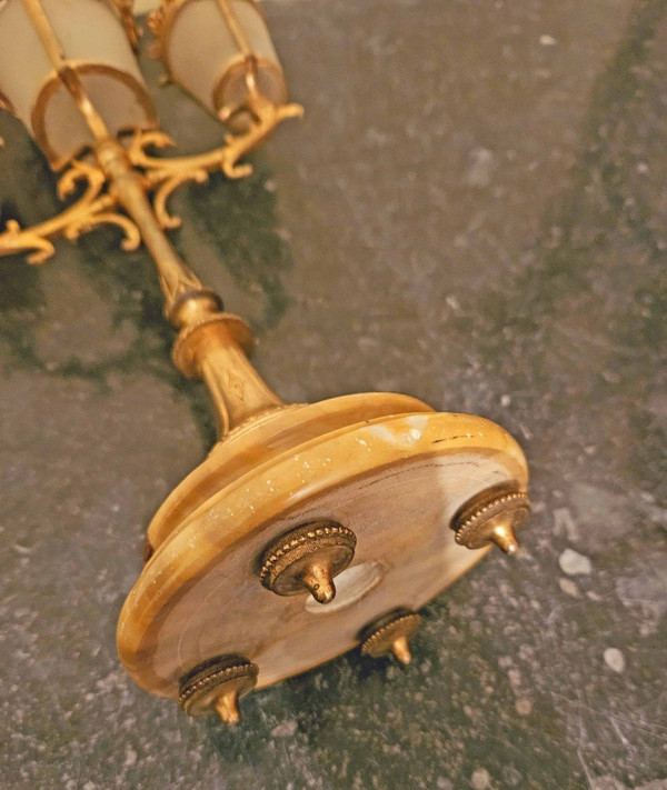 Brass and Gilt Bronze Cigar Display Stand Circa 1900 Height 39 cm