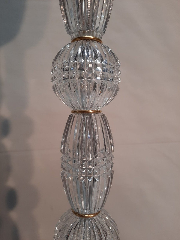 Large Cut Crystal Lamp H 75 Cm