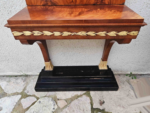 Console With Empire Trumeau Mahogany And Gilded Wood Circa 1850