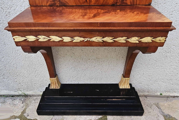 Console With Empire Trumeau Mahogany And Gilded Wood Circa 1850