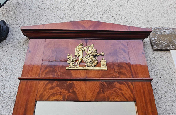 Console With Empire Trumeau Mahogany And Gilded Wood Circa 1850