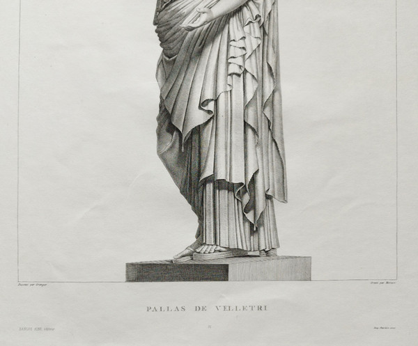 Incisione mitologica Atena Pallade De Vellitri XIX secolo