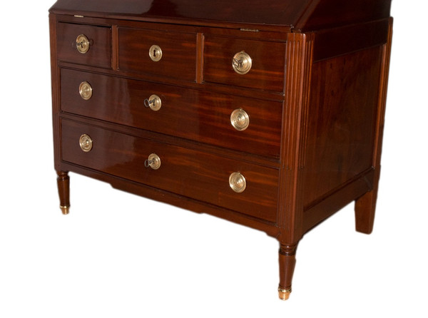 Louis XVI Mahogany Scriban Commode 